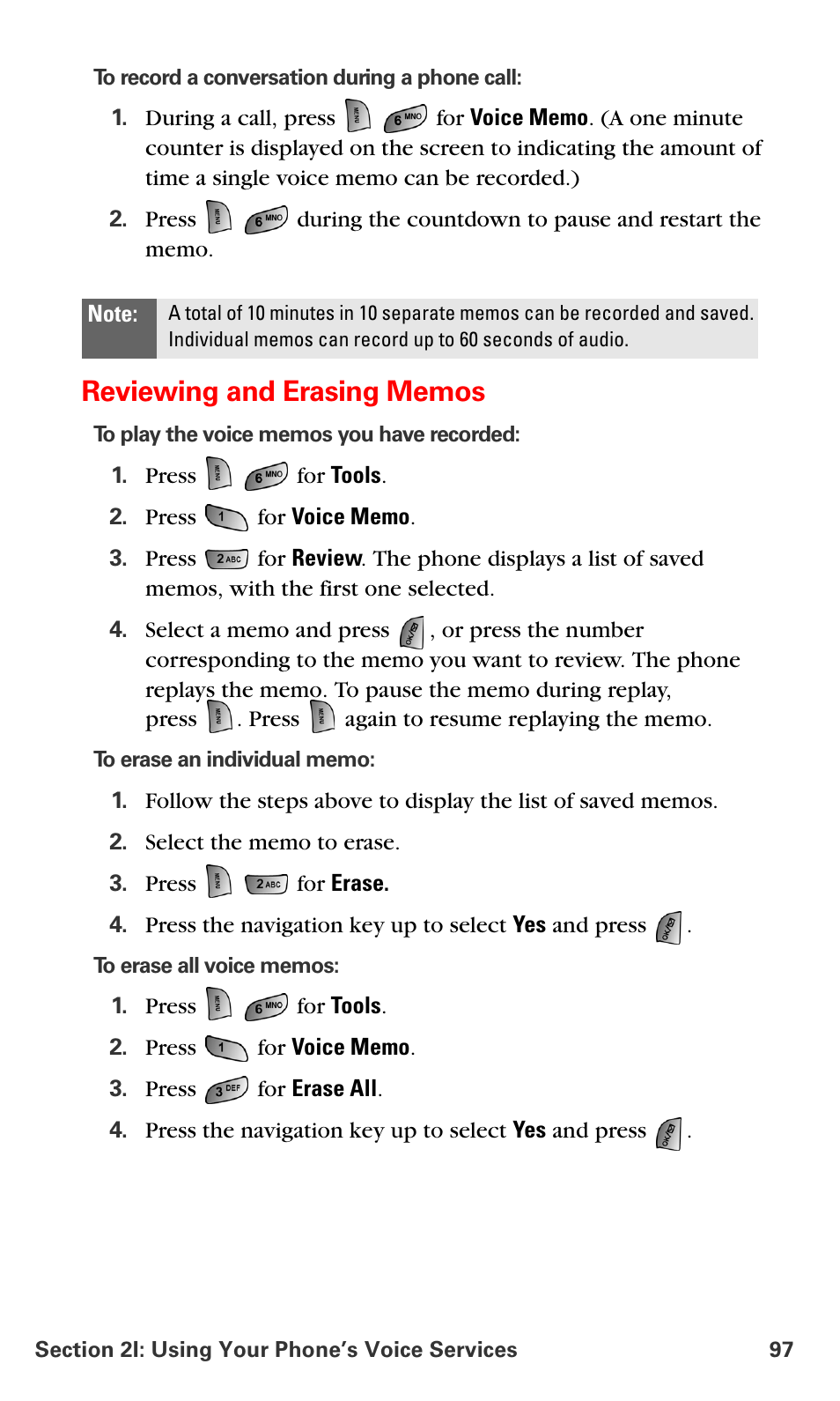 Reviewing and erasing memos | Samsung SPH-A660MSPXAR User Manual | Page 105 / 190