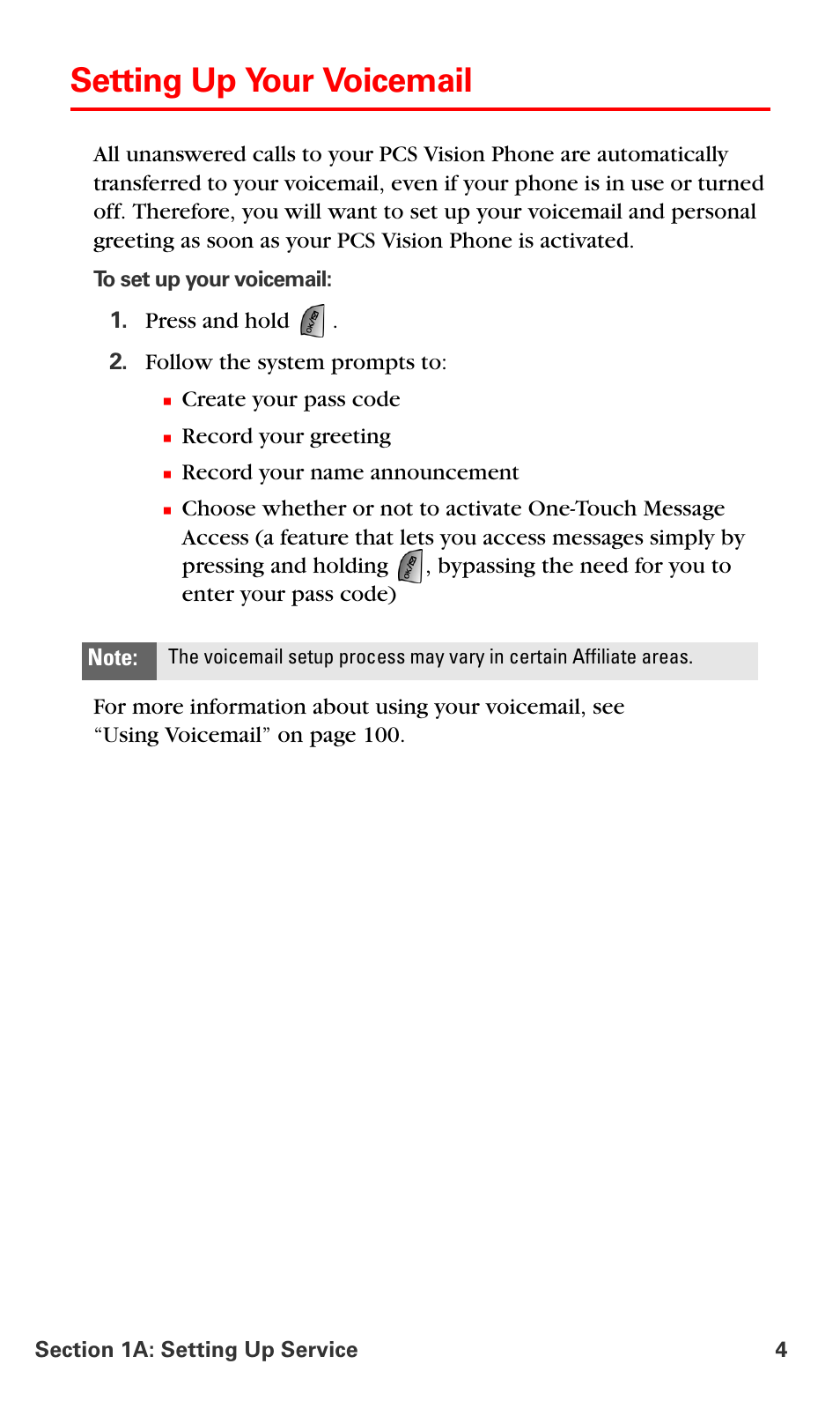 Setting up your voicemail | Samsung SPH-A660MSPXAR User Manual | Page 12 / 190