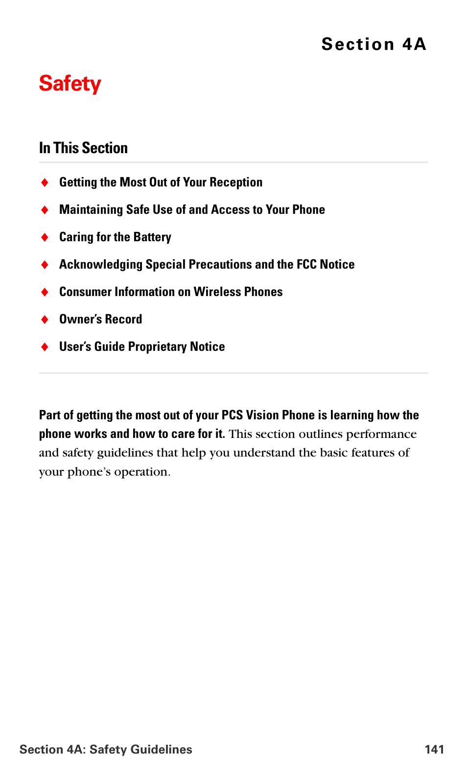 Safety, 4a.safety | Samsung SPH-A660MSPXAR User Manual | Page 149 / 190