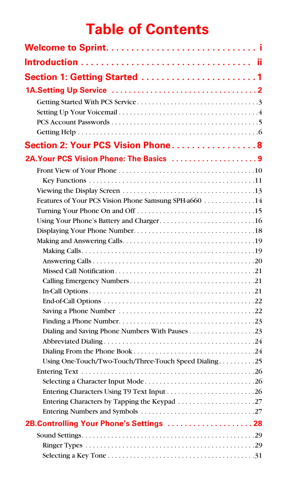 Samsung SPH-A660MSPXAR User Manual | Page 2 / 190