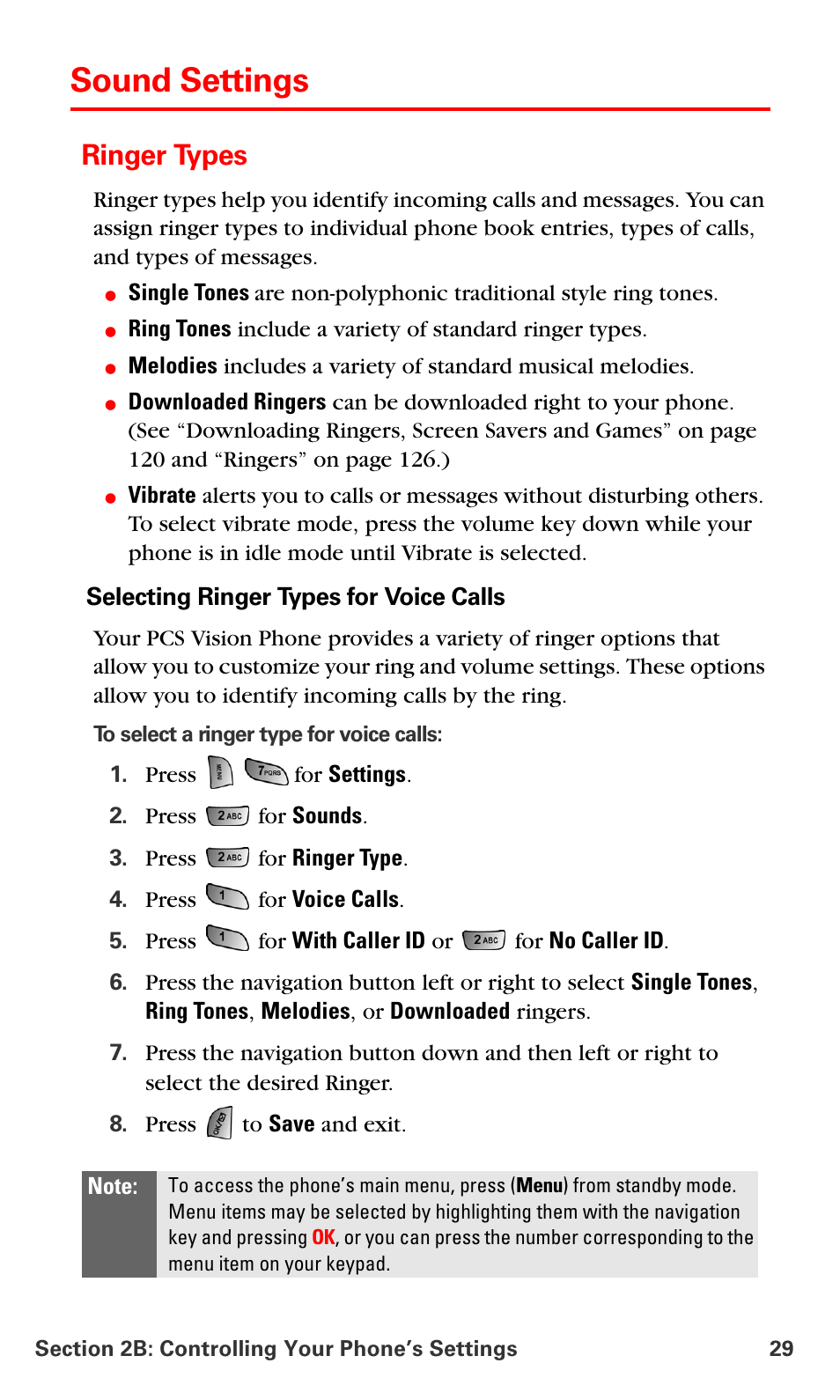 Sound settings, Ringer types | Samsung SPH-A660MSPXAR User Manual | Page 37 / 190