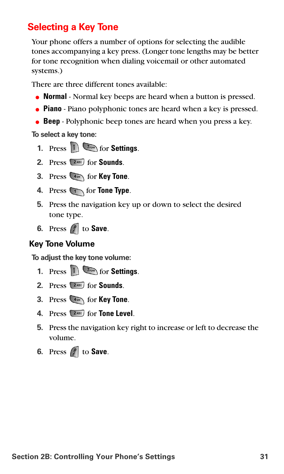 Selecting a key tone | Samsung SPH-A660MSPXAR User Manual | Page 39 / 190