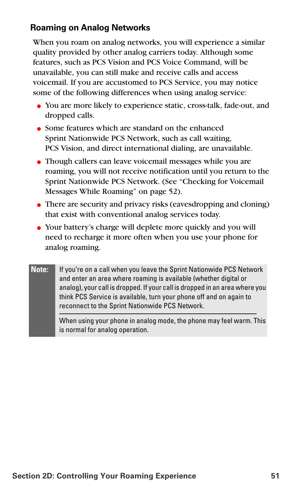 Roaming on analog networks | Samsung SPH-A660MSPXAR User Manual | Page 59 / 190