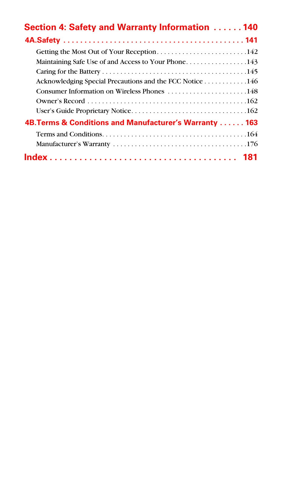 Index | Samsung SPH-A660MSPXAR User Manual | Page 6 / 190
