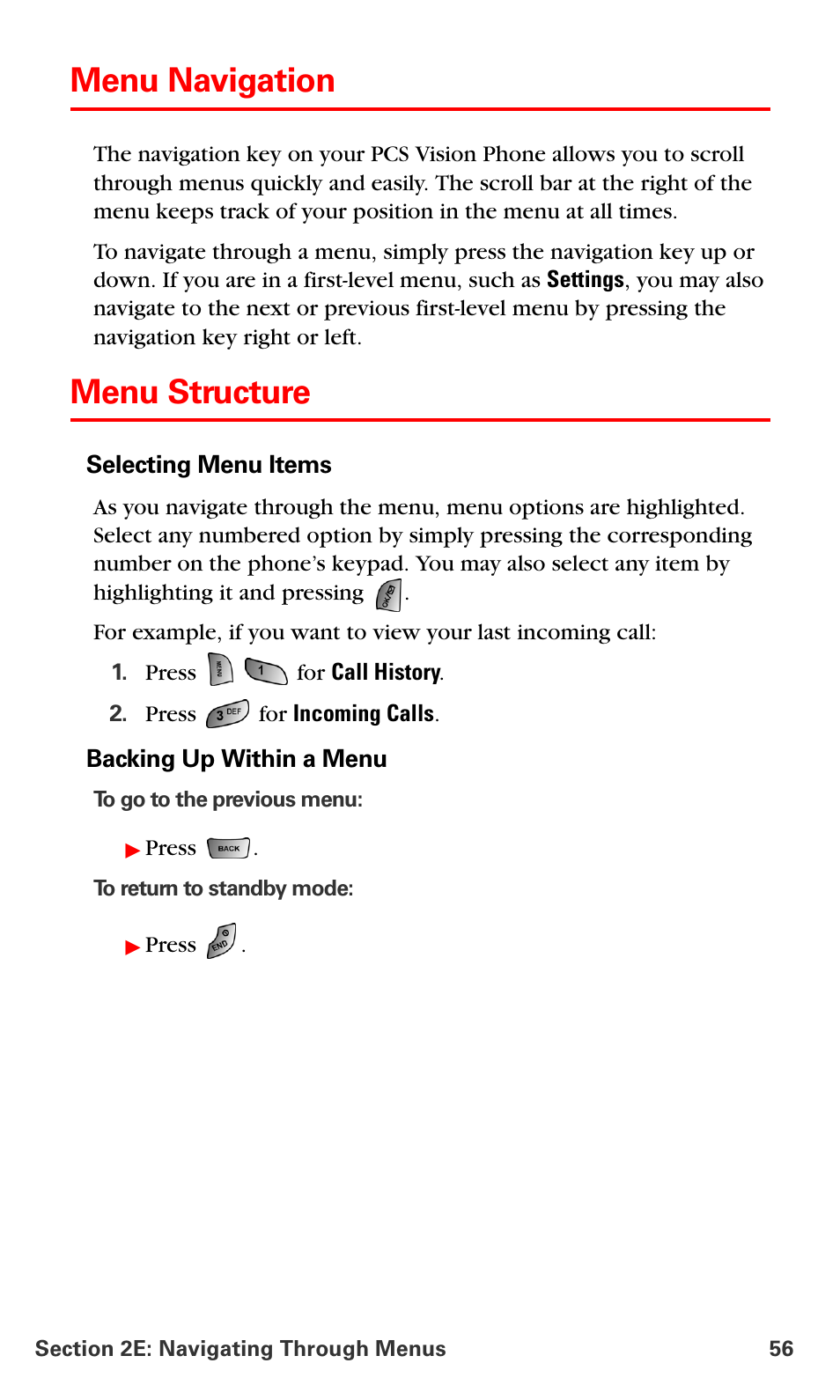 Menu navigation, Menu structure | Samsung SPH-A660MSPXAR User Manual | Page 64 / 190