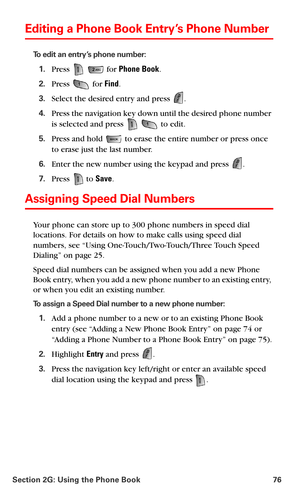 Editing a phone book entry’s phone number, Assigning speed dial numbers | Samsung SPH-A660MSPXAR User Manual | Page 84 / 190