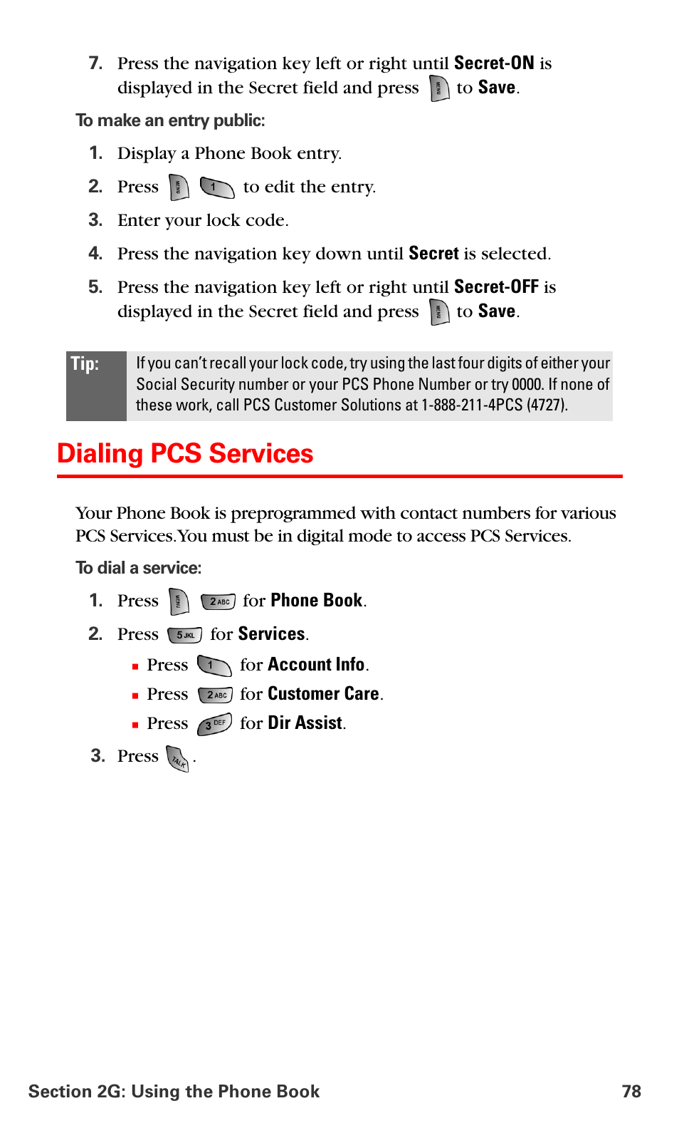 Dialing pcs services | Samsung SPH-A660MSPXAR User Manual | Page 86 / 190