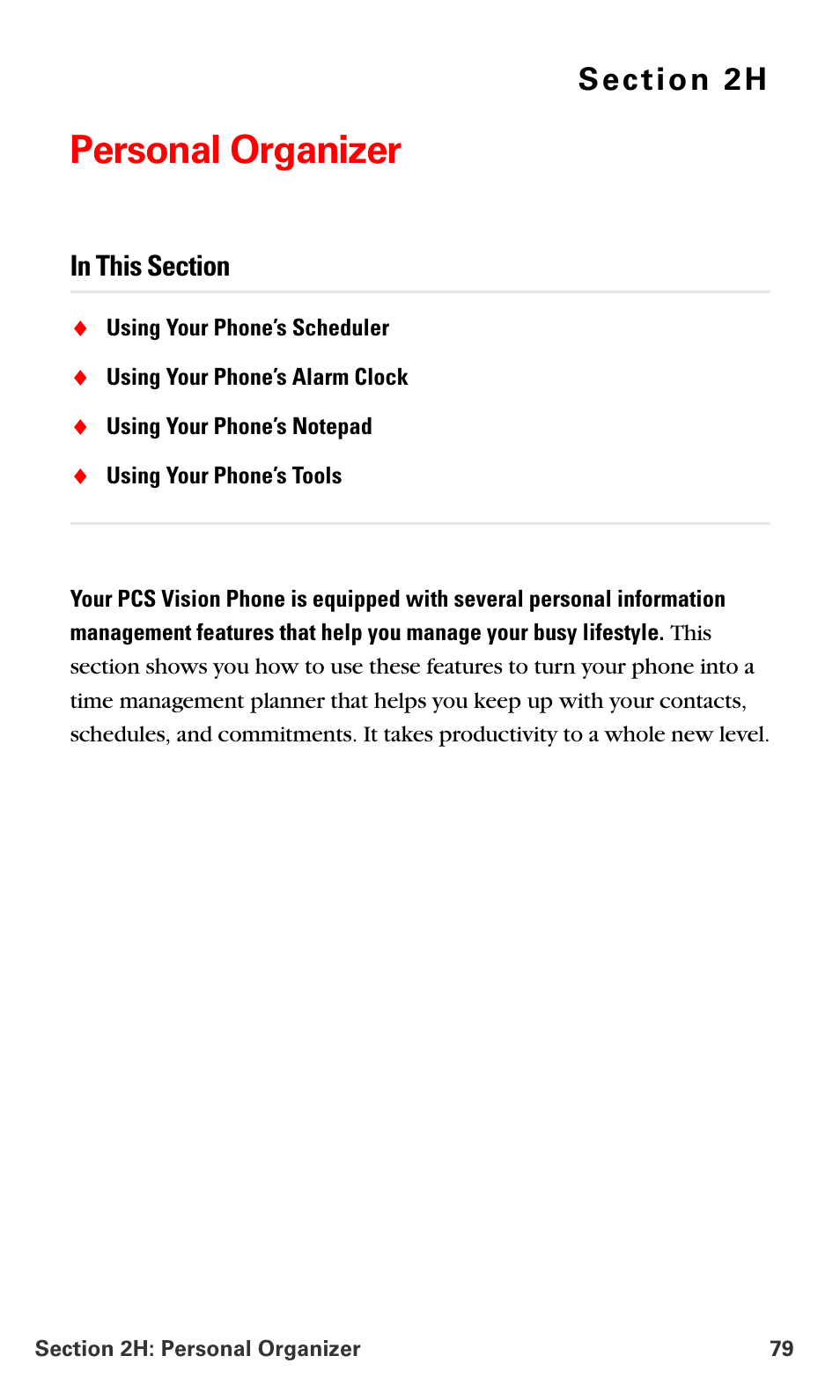 Personal organizer, 2h.personal organizer | Samsung SPH-A660MSPXAR User Manual | Page 87 / 190