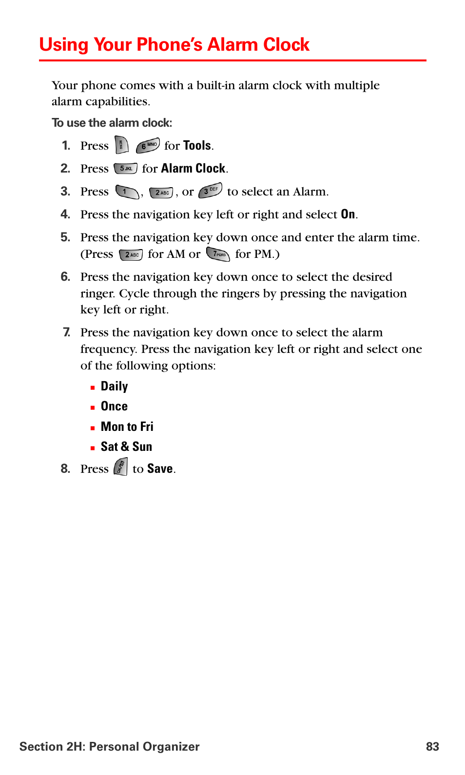 Using your phone’s alarm clock | Samsung SPH-A660MSPXAR User Manual | Page 91 / 190