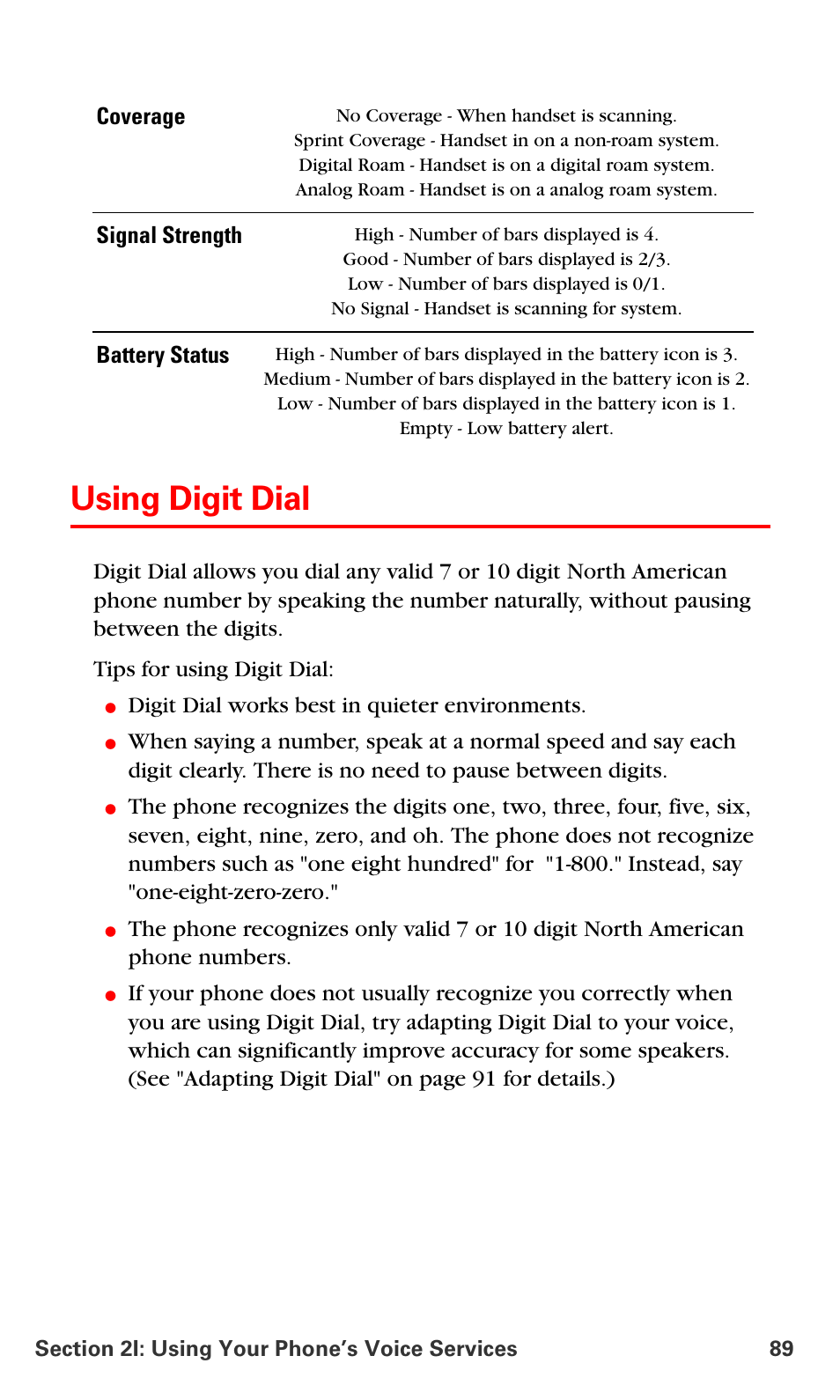 Using digit dial | Samsung SPH-A660MSPXAR User Manual | Page 97 / 190
