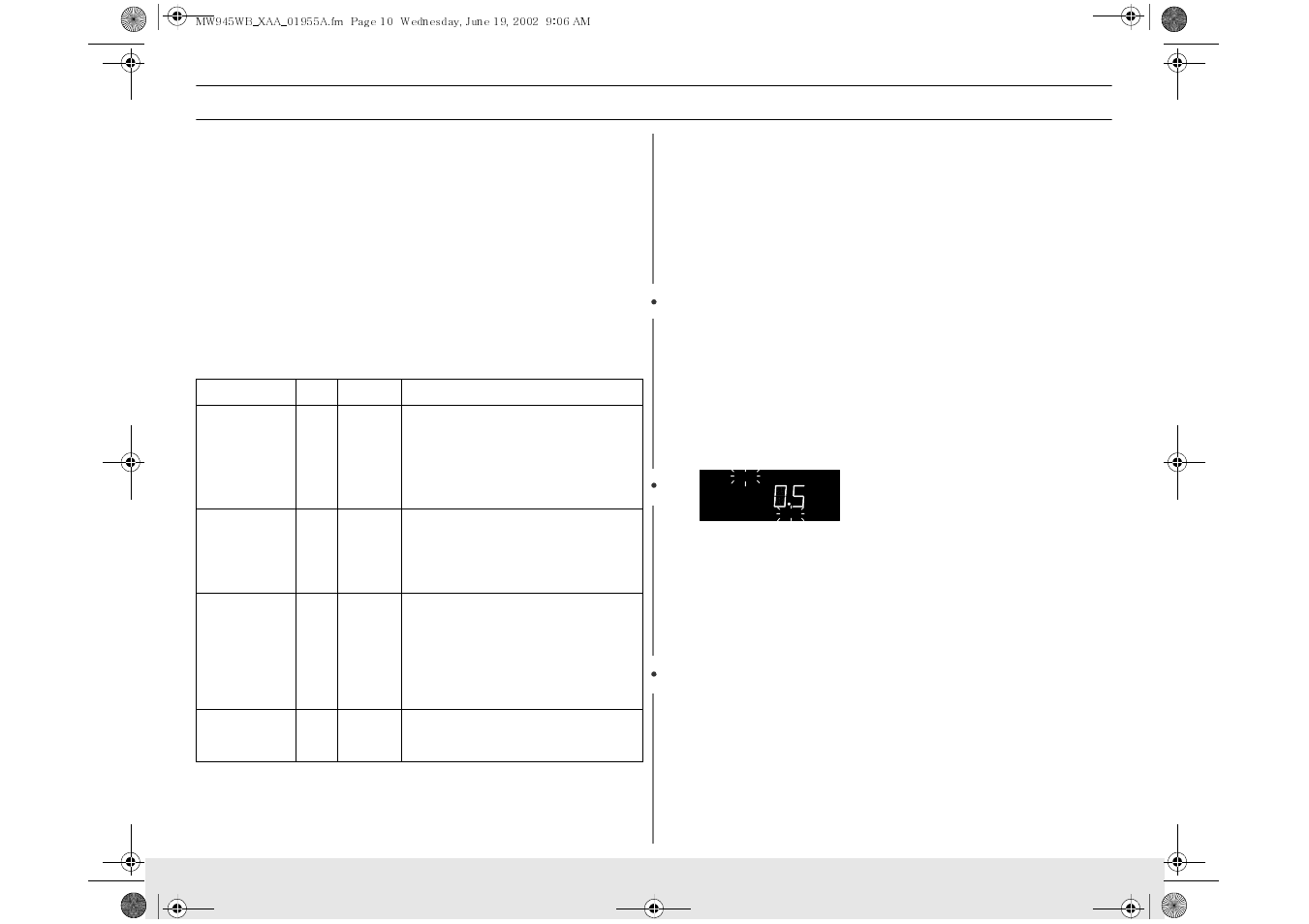 Operation | Samsung MW945WB-XAA User Manual | Page 10 / 24