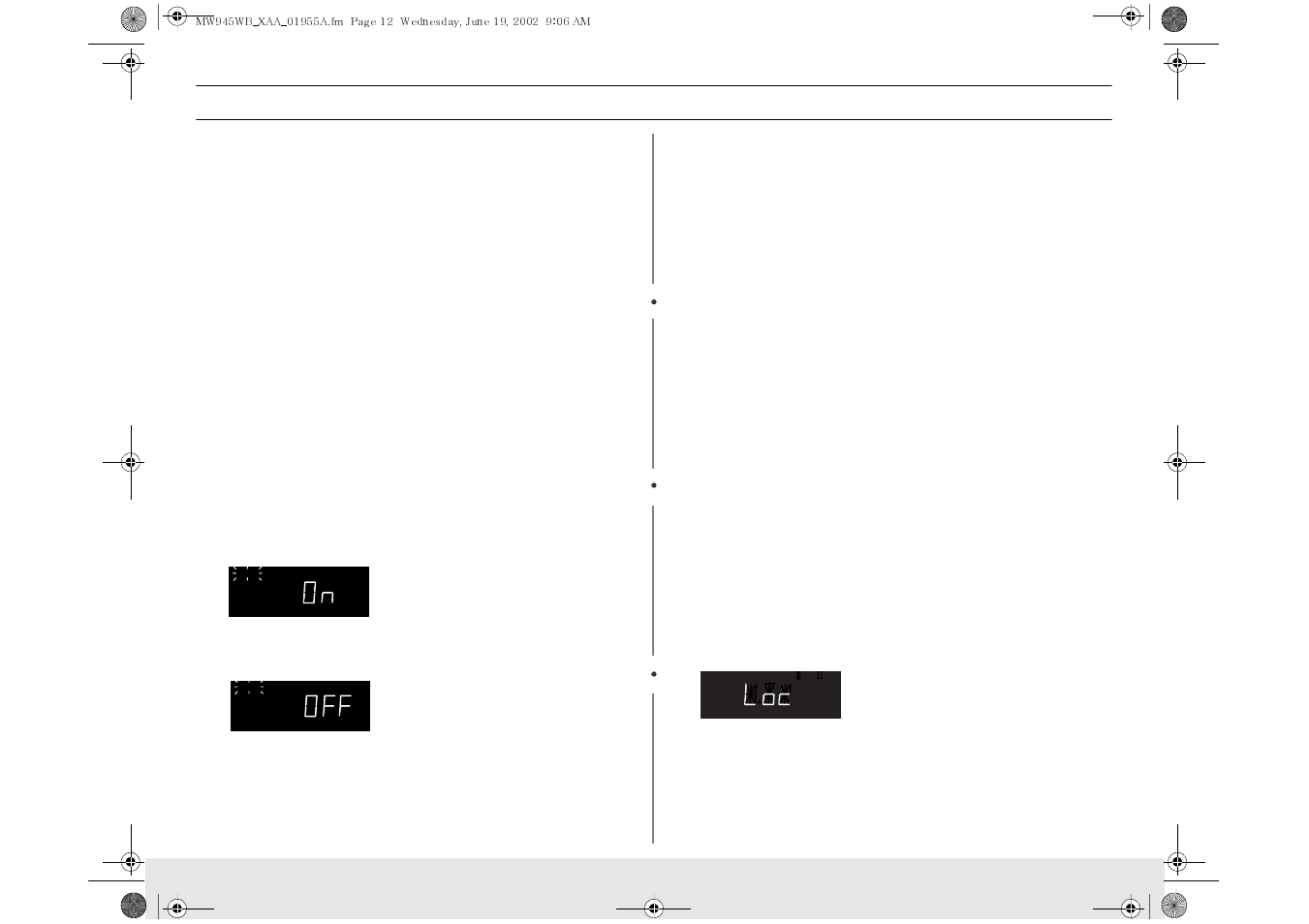 Operation | Samsung MW945WB-XAA User Manual | Page 12 / 24