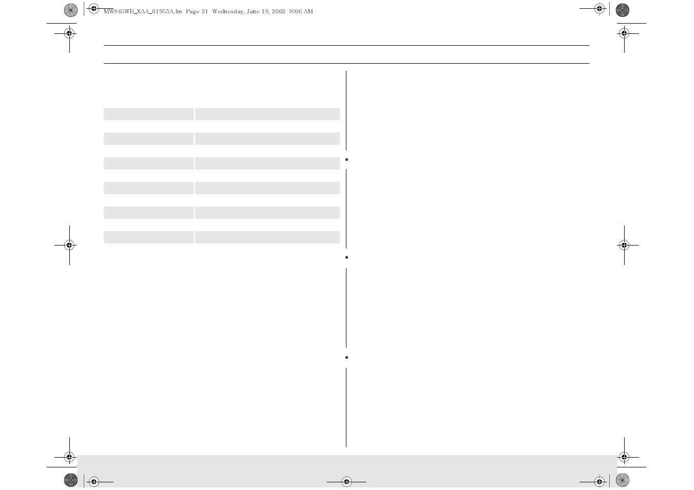 Appendix, Specifications | Samsung MW945WB-XAA User Manual | Page 21 / 24