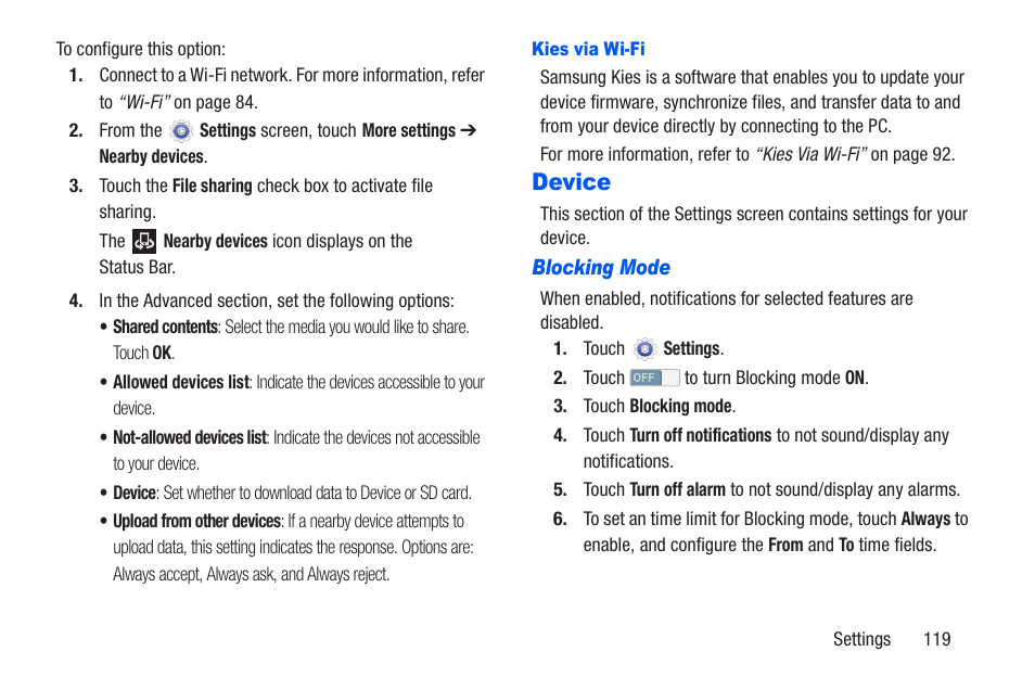 Device, For more information, refer to | Samsung SM-T217AZKAATT User Manual | Page 125 / 191
