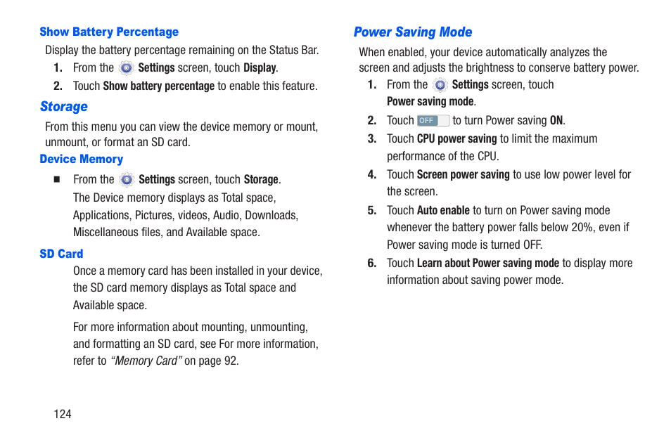 For more information, refer to “power saving | Samsung SM-T217AZKAATT User Manual | Page 130 / 191