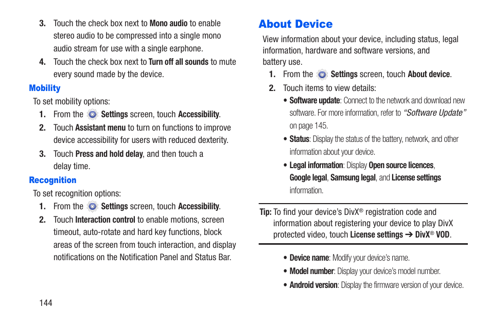 About device | Samsung SM-T217AZKAATT User Manual | Page 150 / 191