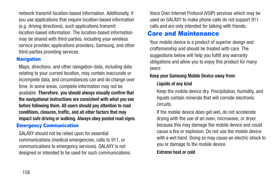 Care and maintenance | Samsung SM-T217AZKAATT User Manual | Page 164 / 191