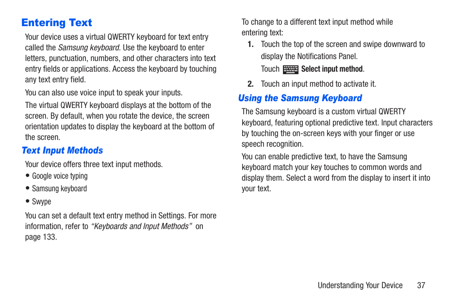 Entering text | Samsung SM-T217AZKAATT User Manual | Page 43 / 191