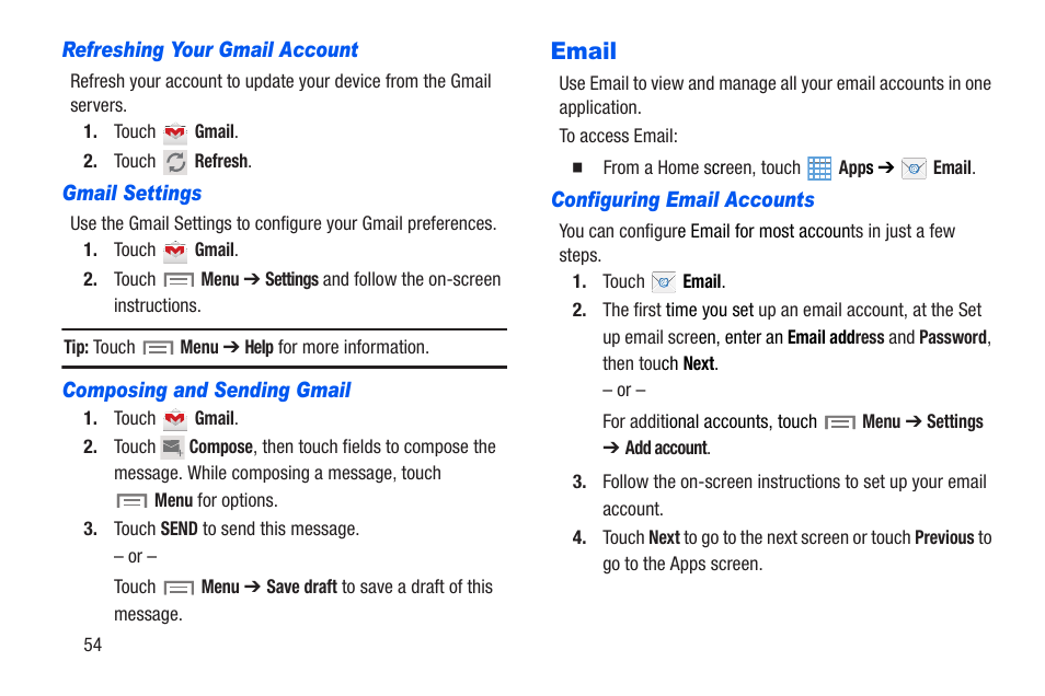 Email, For more | Samsung SM-T217AZKAATT User Manual | Page 60 / 191