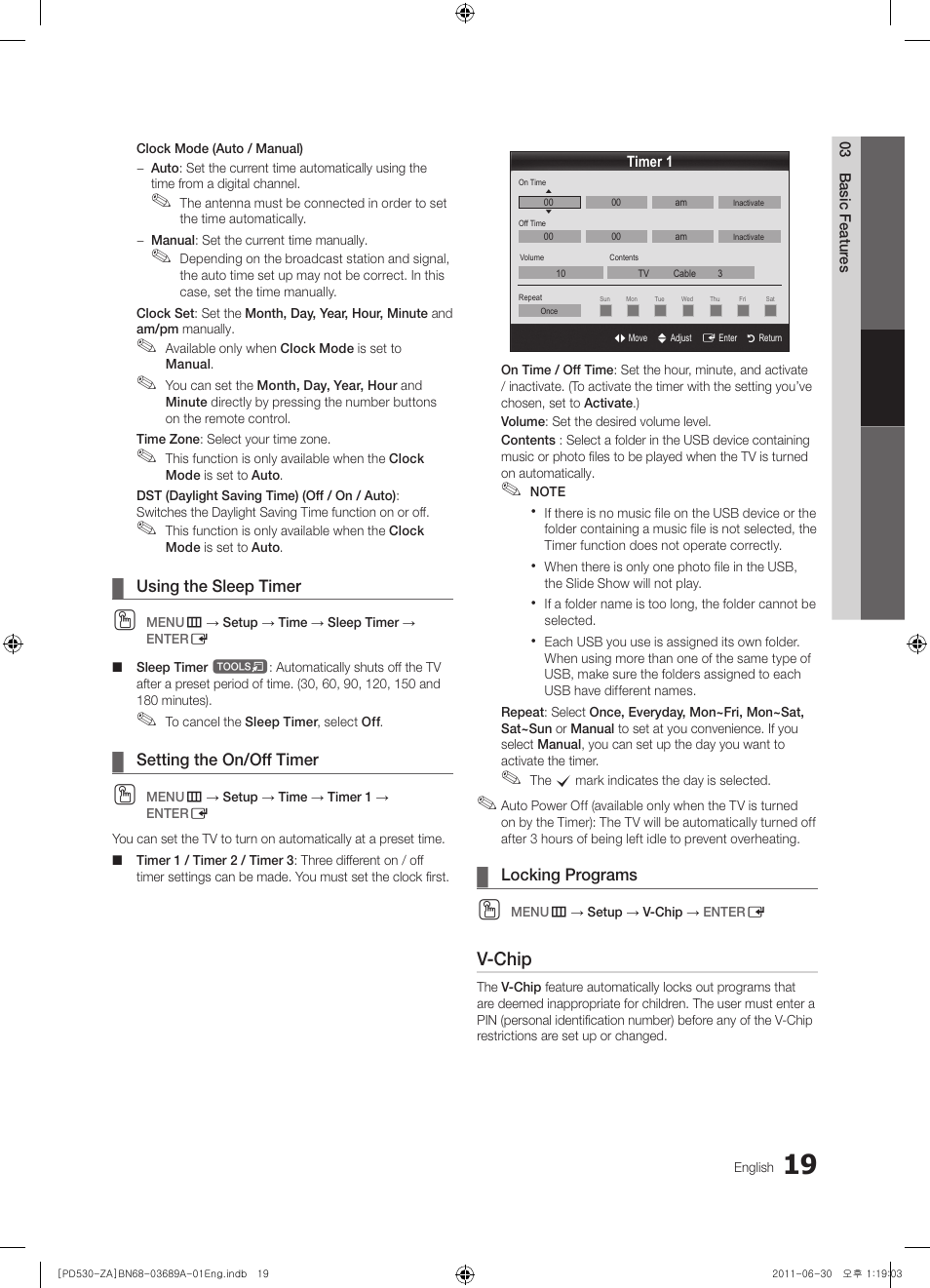 V-chip | Samsung PN59D530A3FXZA User Manual | Page 19 / 36