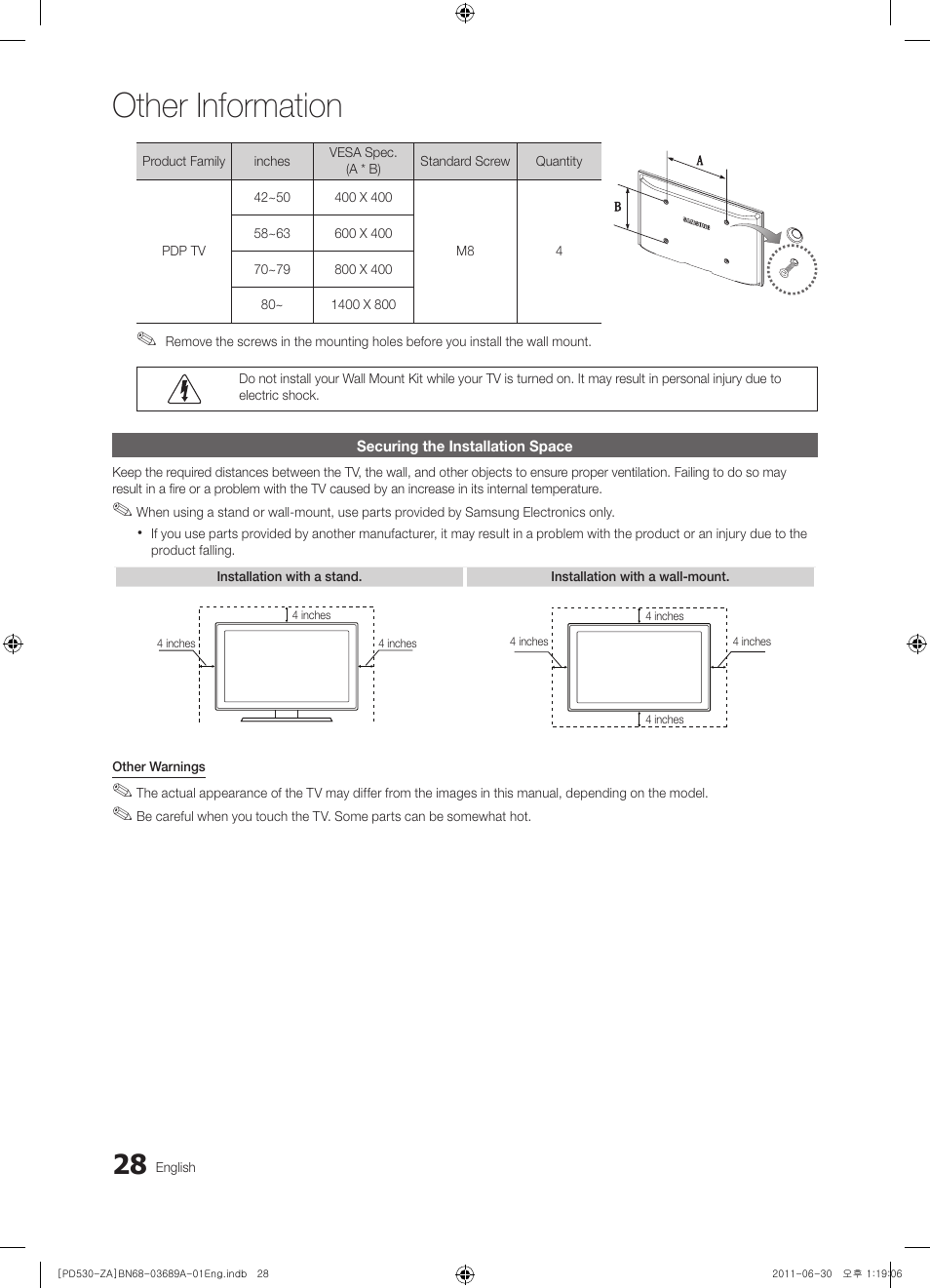 Other information | Samsung PN59D530A3FXZA User Manual | Page 28 / 36