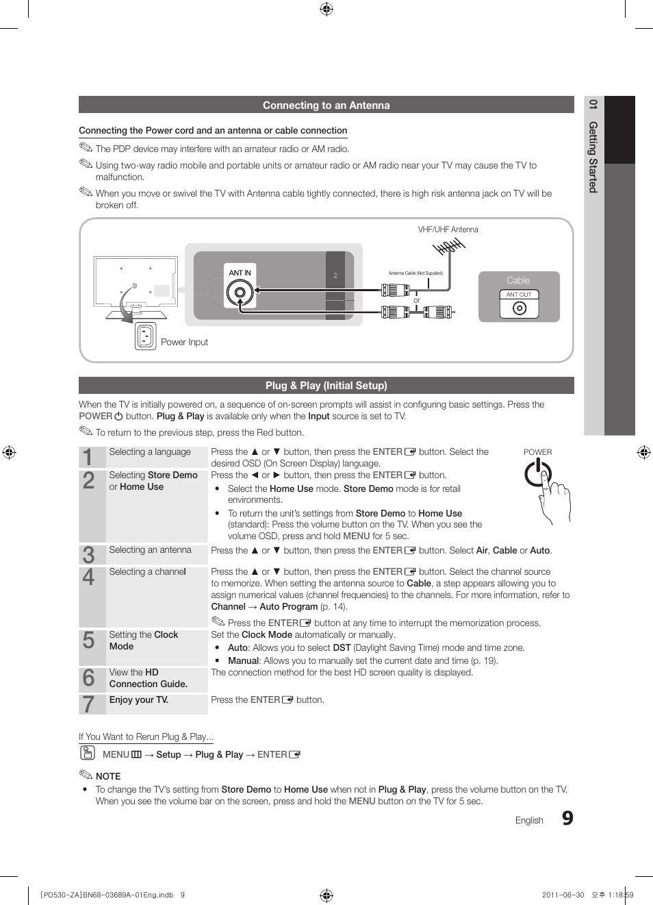 Samsung PN59D530A3FXZA User Manual | Page 9 / 36