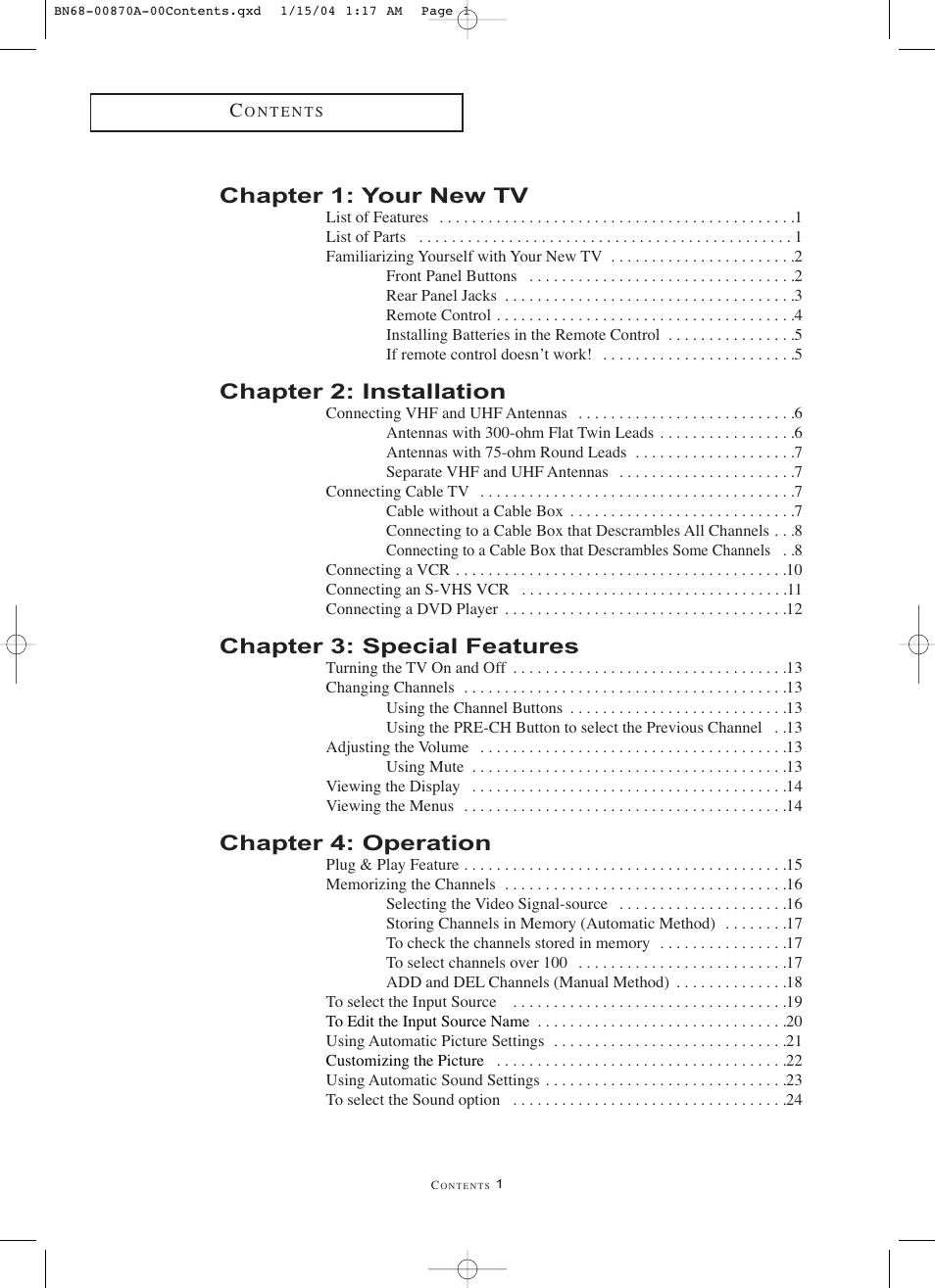 Samsung LNR1742X-XAA User Manual | Page 4 / 66