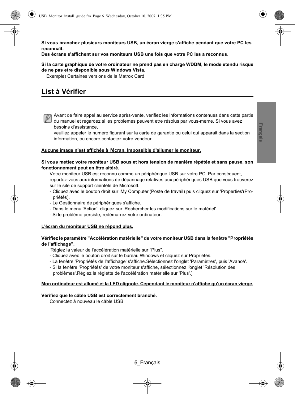 List à vérifier | Samsung LS19UBPEBQ-XAA User Manual | Page 17 / 93