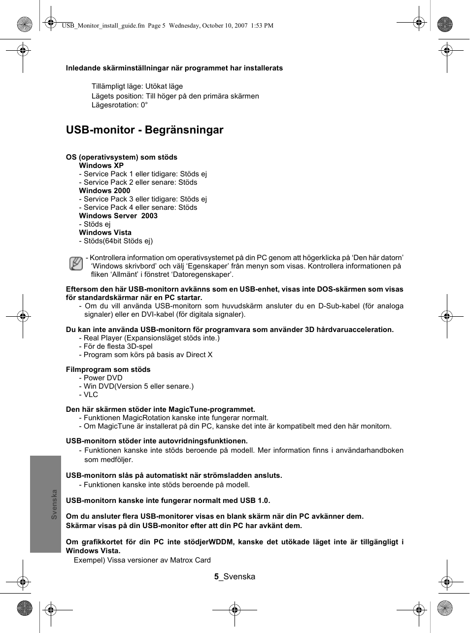 Usb-monitor - begränsningar | Samsung LS19UBPEBQ-XAA User Manual | Page 89 / 93