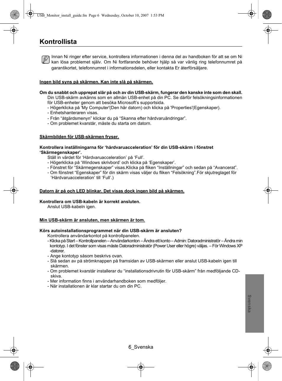 Kontrollista | Samsung LS19UBPEBQ-XAA User Manual | Page 90 / 93