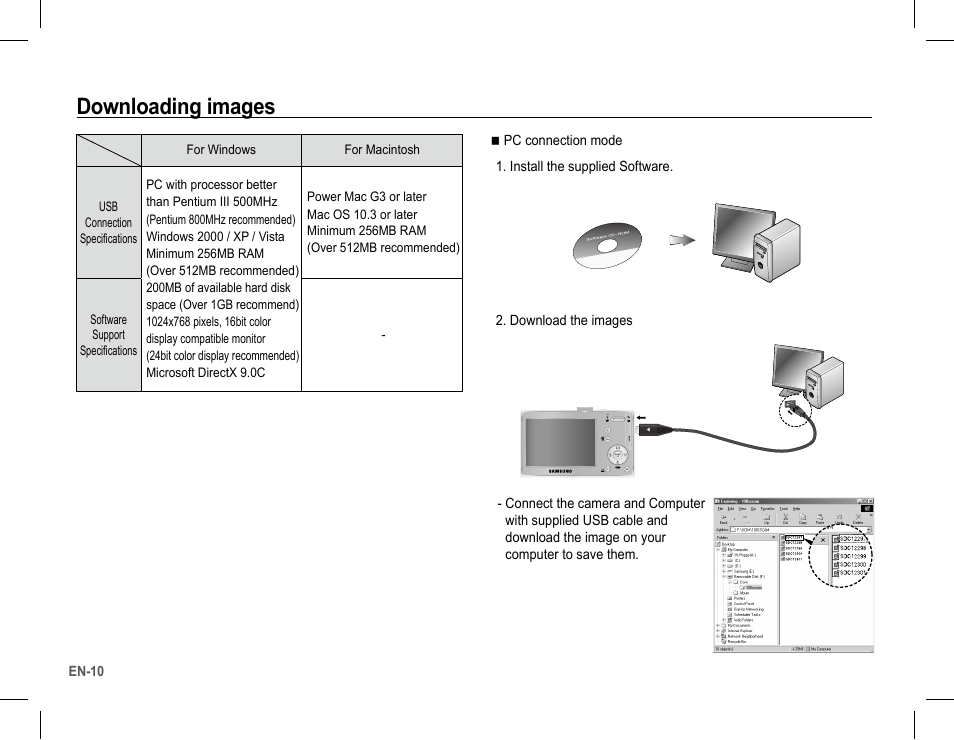 Downloading images | Samsung EC-SL201SBA-US User Manual | Page 11 / 34