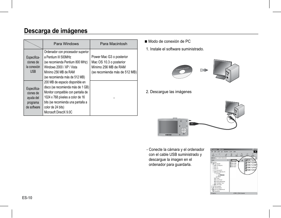 Descarga de imágenes | Samsung EC-SL201SBA-US User Manual | Page 27 / 34