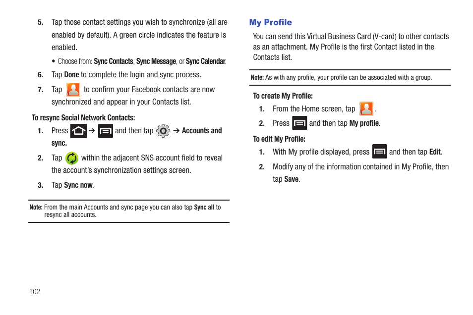 My profile | Samsung SGH-T769NKBTMB User Manual | Page 106 / 310