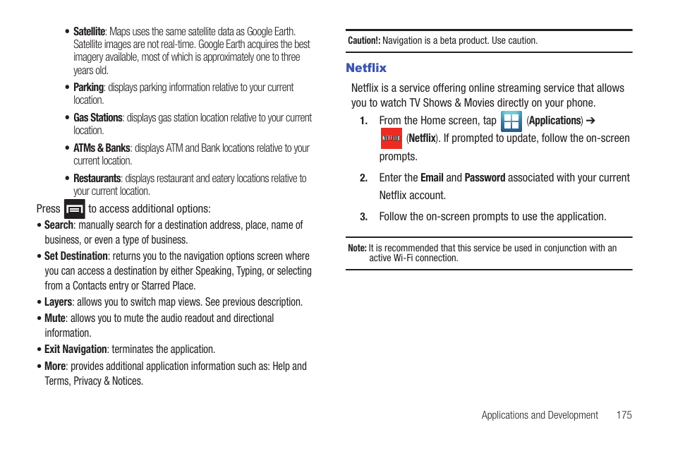 Netflix | Samsung SGH-T769NKBTMB User Manual | Page 179 / 310