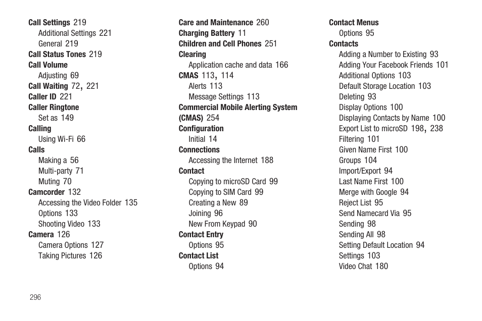 Samsung SGH-T769NKBTMB User Manual | Page 300 / 310