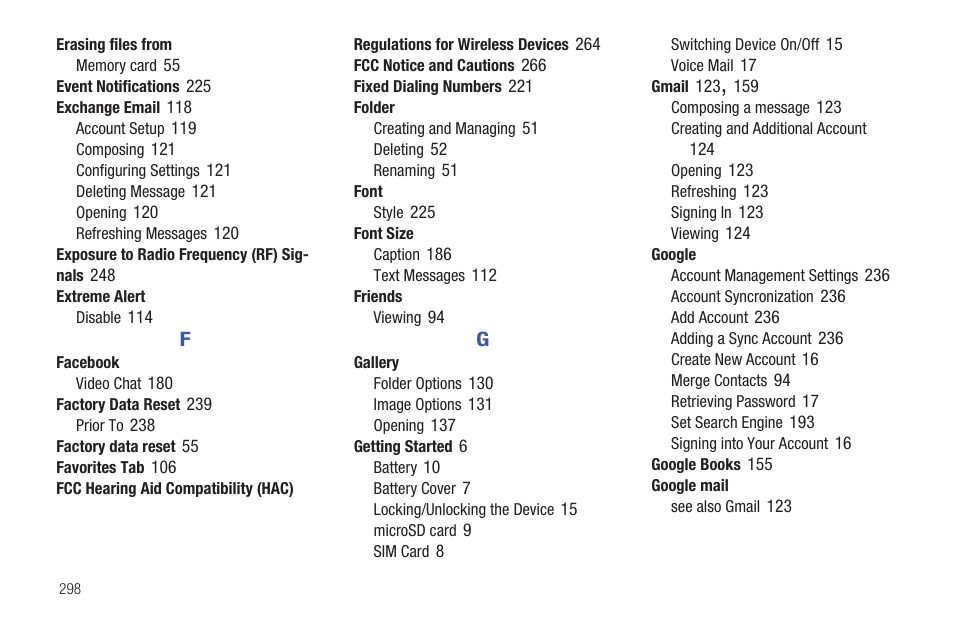 Samsung SGH-T769NKBTMB User Manual | Page 302 / 310