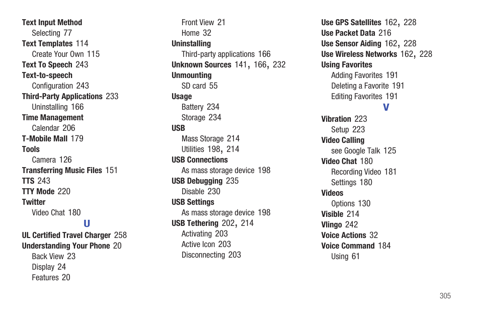 Samsung SGH-T769NKBTMB User Manual | Page 309 / 310