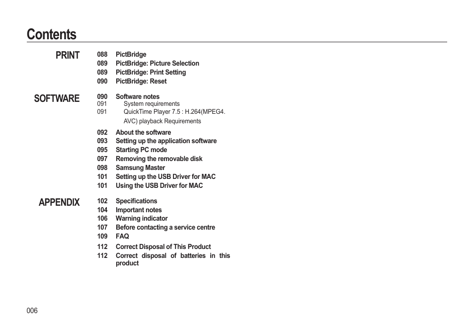 Samsung EC-HZ10WBBP-US User Manual | Page 7 / 114