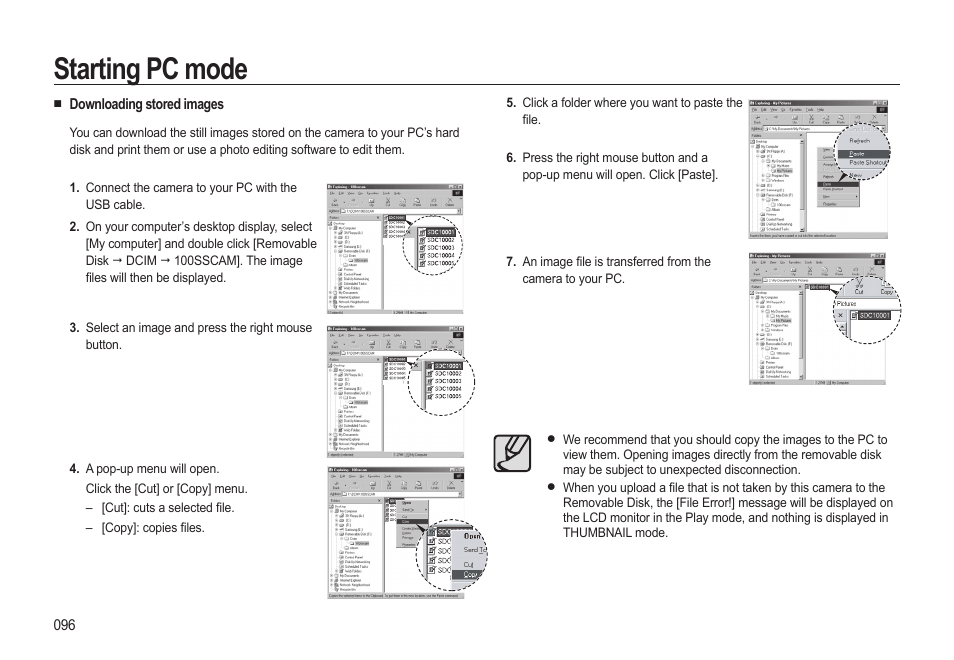 Starting pc mode | Samsung EC-HZ10WBBP-US User Manual | Page 97 / 114