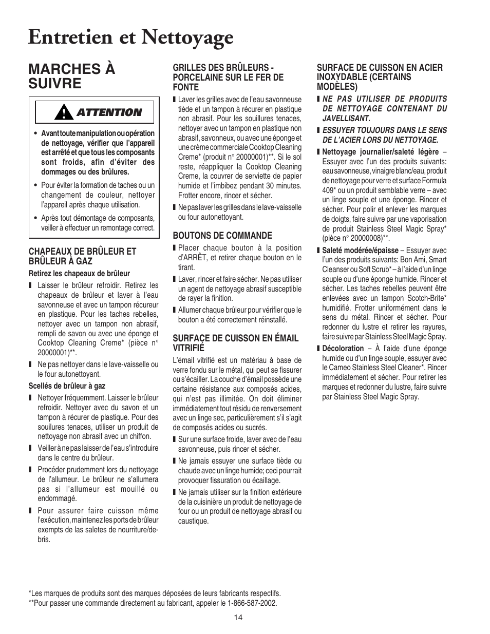 Entretien et nettoyage, Marches à suivre | Amana 8111P446-60 User Manual | Page 15 / 28