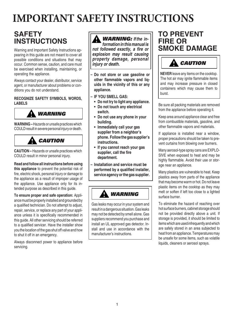 Important safety instructions, Safety instructions | Amana 8111P446-60 User Manual | Page 2 / 28
