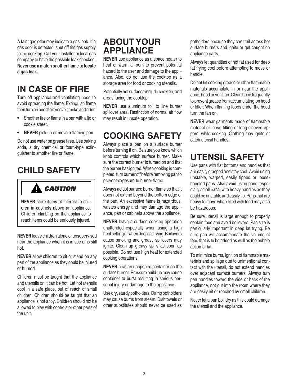 Child safety, Utensil safety, About your appliance | Cooking safety, Save these instructions for future reference | Amana 8111P446-60 User Manual | Page 3 / 28