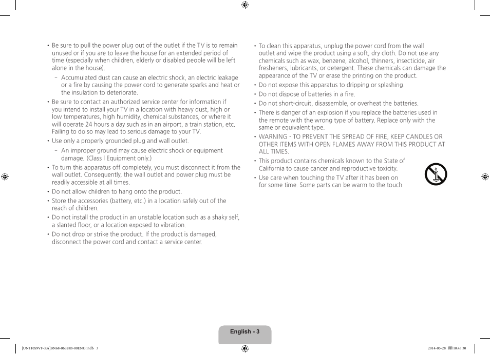 Samsung UN110S9VFXZA User Manual | Page 3 / 41