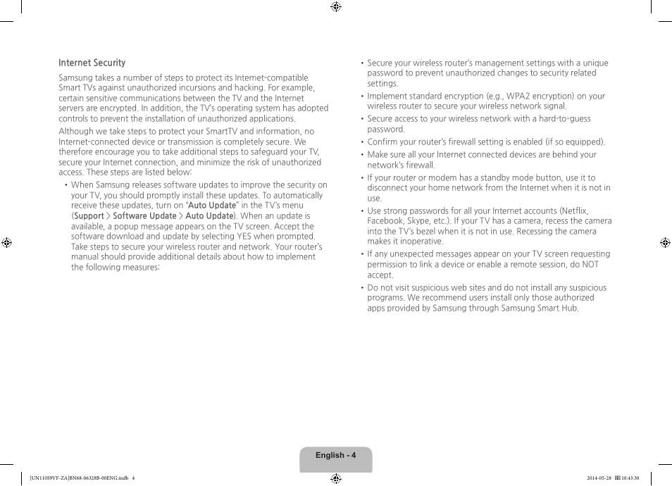 Samsung UN110S9VFXZA User Manual | Page 4 / 41