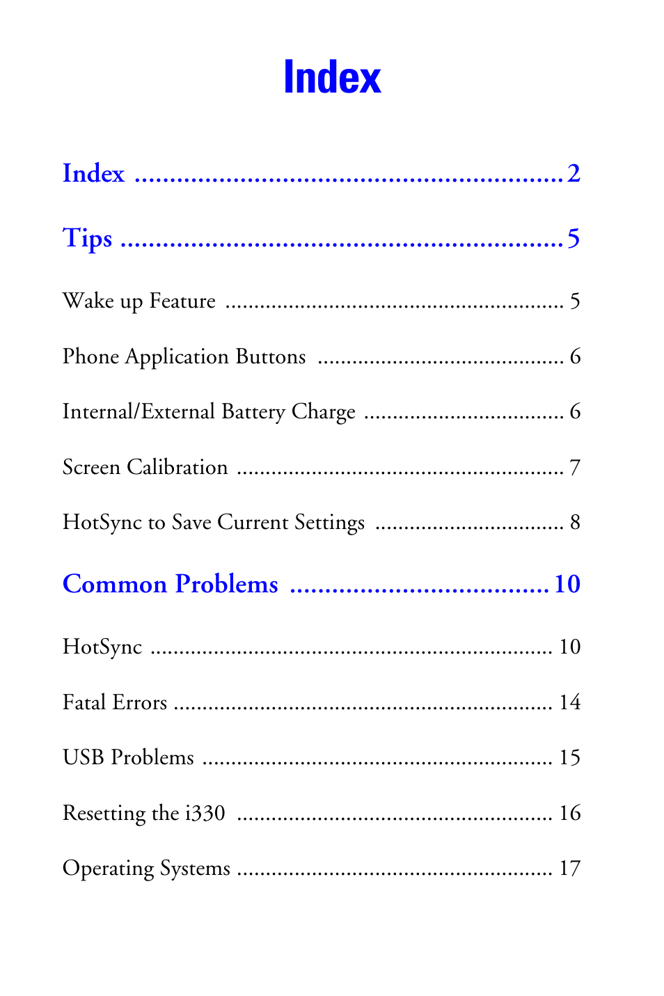 Index | Samsung SPH-I300SS-XAR User Manual | Page 2 / 22