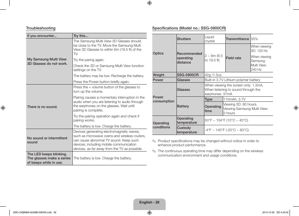 Samsung KN55S9CAFXZA User Manual | Page 26 / 38