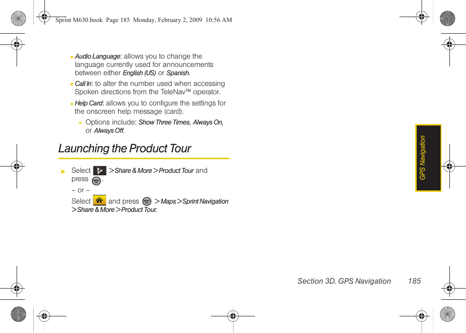 Launching the product tour | Samsung SPH-M630ZKASPR User Manual | Page 201 / 223