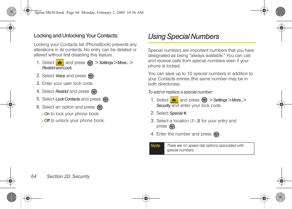 Using special numbers | Samsung SPH-M630ZKASPR User Manual | Page 80 / 223