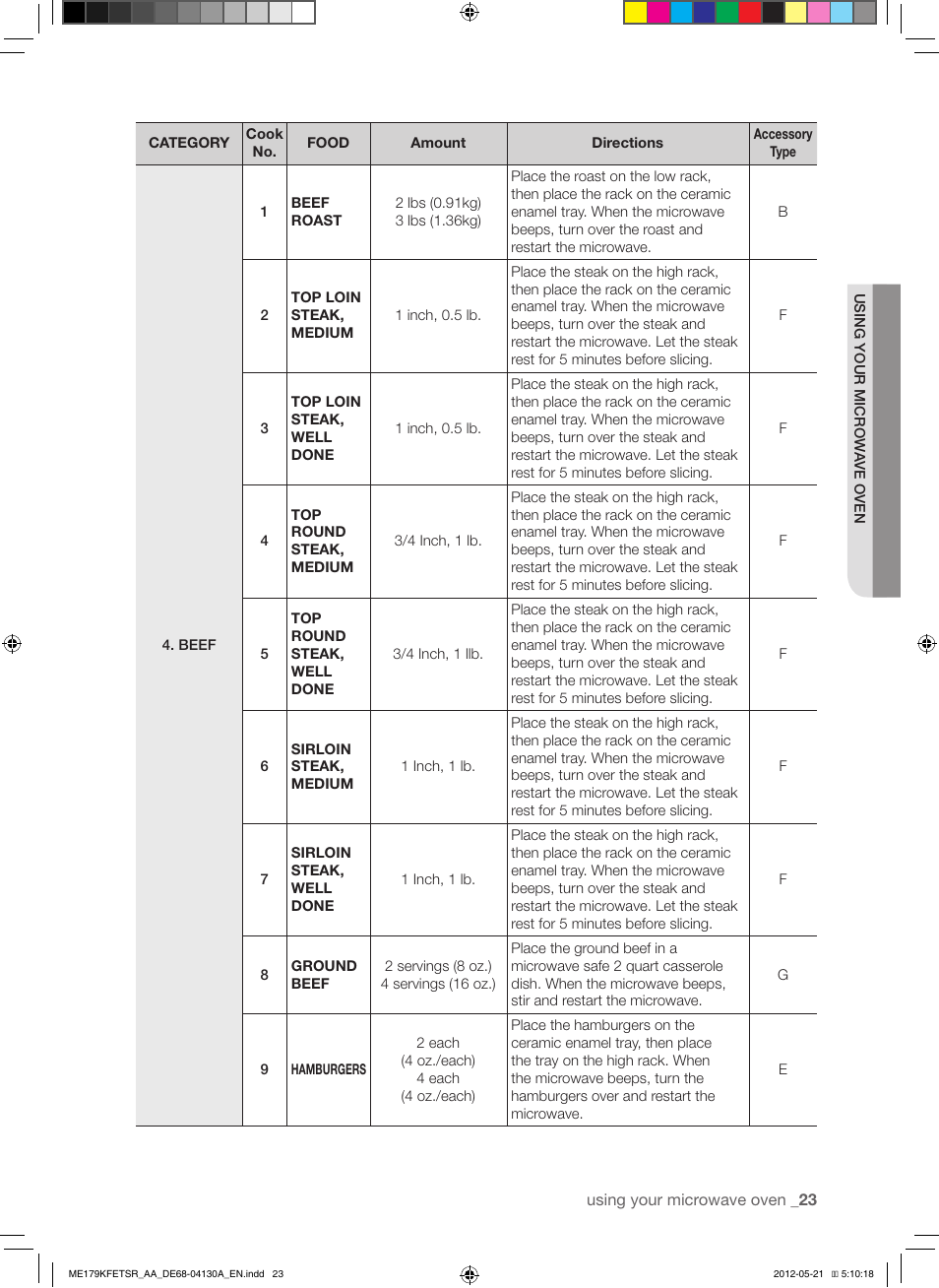 Samsung ME179KFETSR-AA User Manual | Page 23 / 48