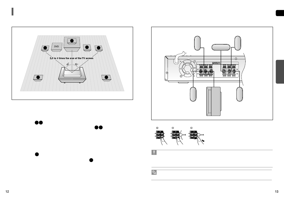 Connecting the speakers | Samsung HT-X50T-XAA User Manual | Page 7 / 33